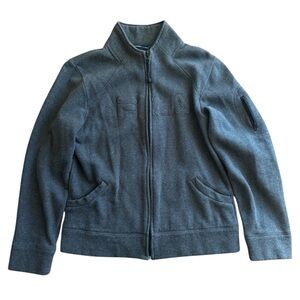 FILA Gray Full Zip Up Mock-neck Sweater Size: M Y2K Athleisure Logo Track Jacket